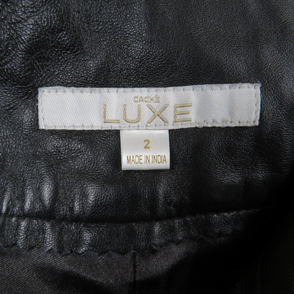 Cache Luxe Black Leather Pants - image 3